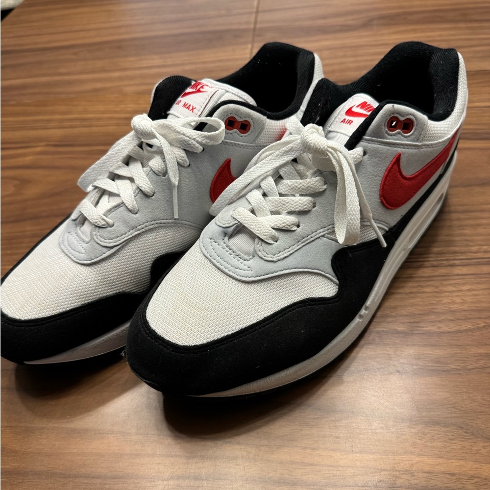 Nike Air Max Athletic Shoes - Red, Black, and White